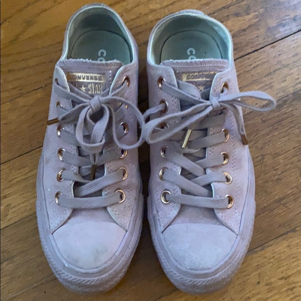 FINAL SALE! Rose gold suede converse